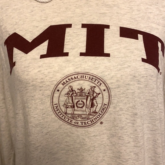 MIT Lightweight Hoodie Grey/Maroon Size Large - Picture 3 of 7